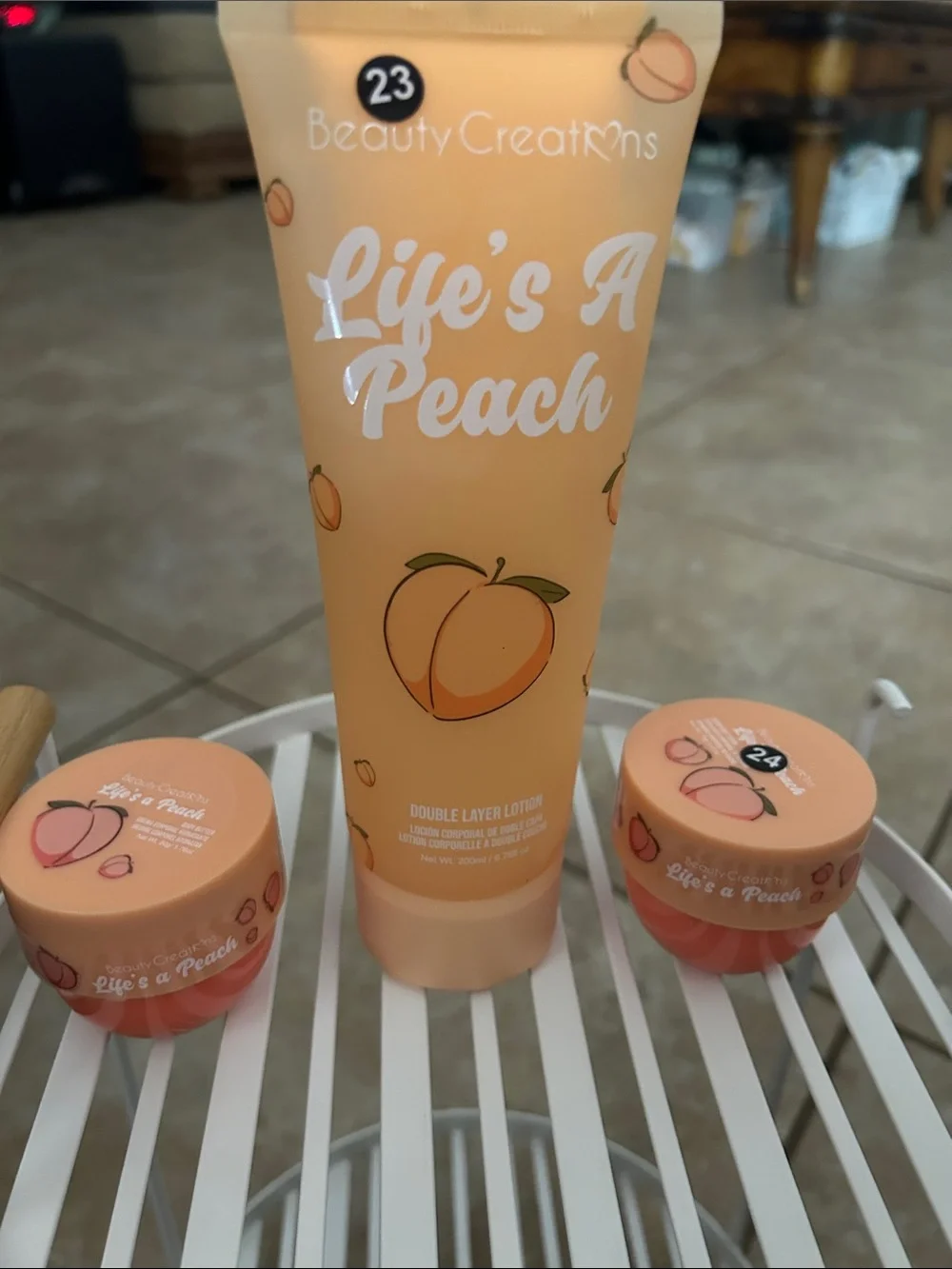 Beauty Creations Life's A Peach Kids Peach-Orange Double Layer Lotion Set